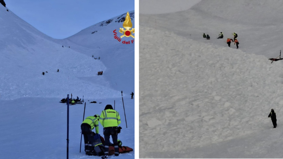 Valanga a San Domenico: fronte di 80 metri per un metro di spessore